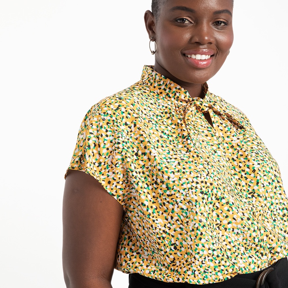 Eloquii Tie Neck Dolman Top